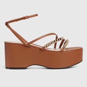NWB Gucci GG Logo Harness Sport Ankle Strap Wedge Sandals Platform 40 786596